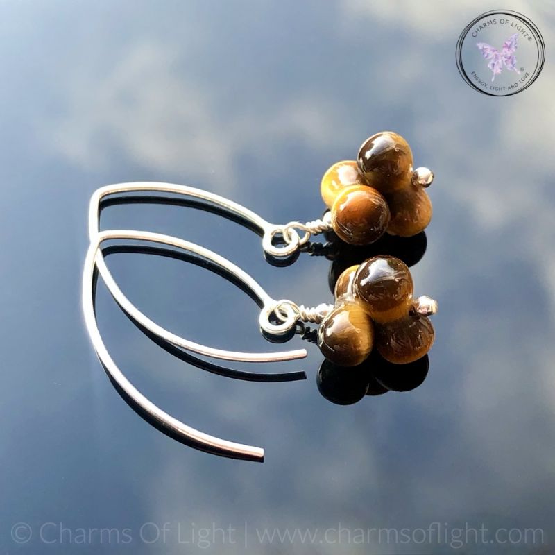 Golden Tiger Eye Bubble Drop Earrings